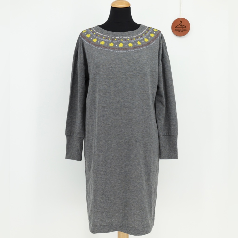 MATILDA JANE EMBROIDERED NECKLINE SWEATSHIRT DRESS